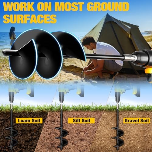 MIXC Heavy Duty Ground Anchors Screw in, 18-Inch, 8-Pack with Straps
