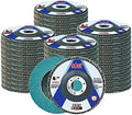 Sali 48 Pack Zirconia Flap Disc 120 Grit 4.5" x 7/8-Inch Sanding Disc Bevel Type #29 Premium and Industrial Grade Angle Grinder Grinding Wheel High Performance Edge Grinding