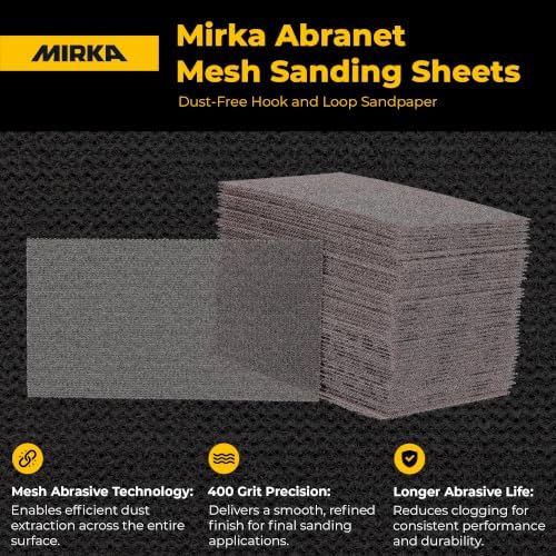 Mirka Abranet Sanding Discs 2.75x5 Inch Hook and Loop 50-Pack
