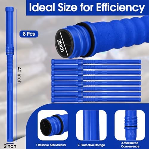 DoubleFill 9 Pcs Welding Rod Storage Set 8 Slot Tig Welding Filler Rod Holder with 8 Pcs 40 Inch Tungsten Electrode Storage Tubes Wall Mount Organizer Welder Tools Supplies(Blue)