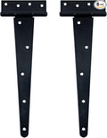 HLMOptimo Heavy Duty Tee Hinge - All Size Black Rustproof Shed & Gate Hinge (2 pcs, 12 inch)