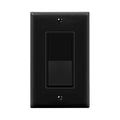 ENERLITES Decorator On/Off Paddle Switch with Wall Plates, Single Pole, 3 Wire, Grounding Screw, Residential Grade, 15A 120V/277V, UL Listed, 91150-BKWP, Black