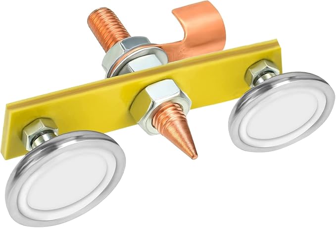 BAYTORY Upgrade Magnetic Welding Support Ground Clamp Tools, 2-Piece Twin Welding Magnet Head, Strong Magnetism Large Suction, Copper Tail Welder Stability Clamps