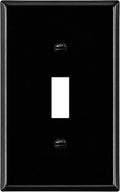 ENERLITES Toggle Light Switch Metal Cover Plate, Wall Plate, Corrosion Resistant, Standard Size 1-Gang 4.50" x 2.76", Powder Coated Stamped Steel, 7711-BG, Black Gloss