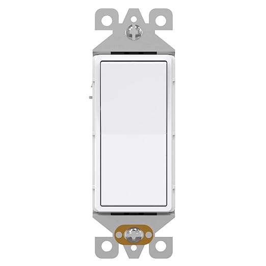 AIDA 1 Pack Single Pole Rocker Decora Light Switch, 15 Amp Self-grounding Electrical Light Switches, Residential Grade, UL Listed, Glossy White