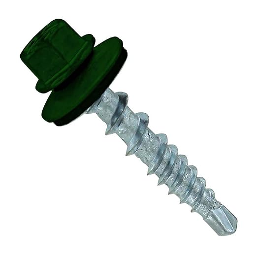 Fasteners Plus ST Fastening #10 x 1 Kwikseal Woodbinder Metal Roofing Screws Metal-to-Wood Forest Green (Pack of 250)