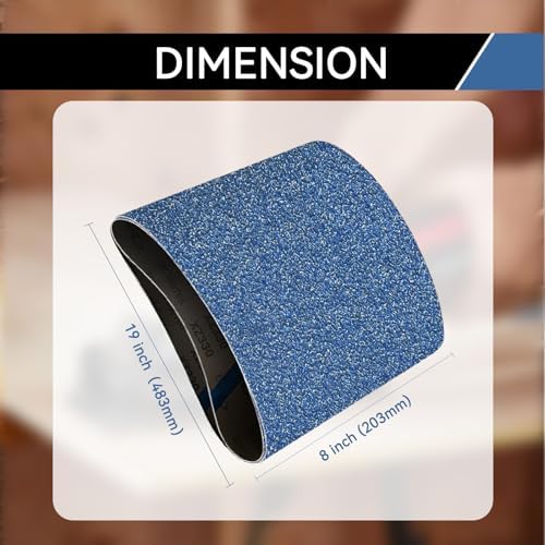 8x19 Inch Floor Sanding Belts 10 Pcs 5 Grits Sizes (2 Each of 40/60/80/100/120 Grits) Heavy Duty Belt Sander Zirconia Belt Sander Paper for Wood, Metal, Stainless Steel, Cars, and Furniture