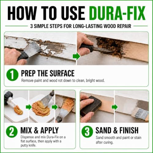 Flexible Epoxy Wood Filler & Putty, 450ml Dual Cartridge, Warm