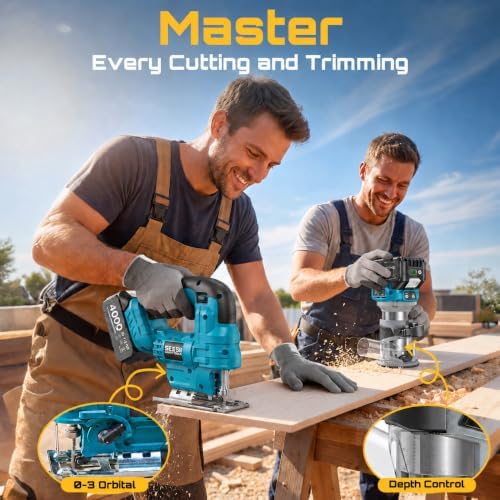 SEESII Cordless Jigsaw and Wood Router Tool Combo Kit