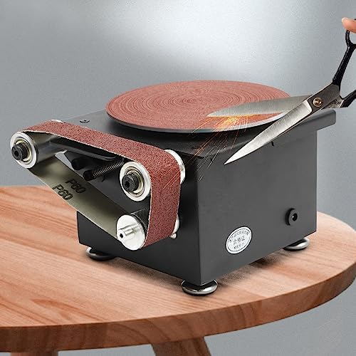 Mini Belt Disc Sander, 6 Inch Electric Disc Sander Machine, 100W Edge Sharpener Mini Bench Polisher Tools Kits for Wood, Metal, Stone, Stainless Steel