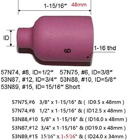 RIVERWELD TIG Gas Lens Collet Body Ceramic Cup 45V 10N 54N 57N kit 43pcs