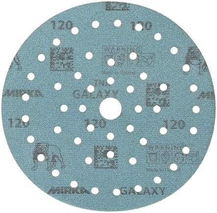 Mirka Galaxy Multifit 6 Inch Ceramic Discs, 120 Grit, Hook & Loop, 50 Pack