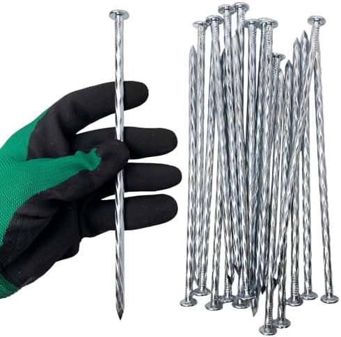 8 Inch 20 Pcs Artificial Turf Stakes Galvanized Spiral Landscape Staples
