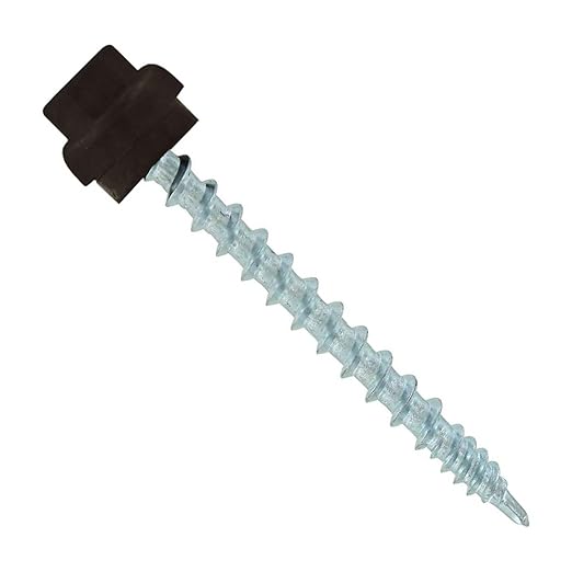 Fasteners Plus ST Fastening ZXL Woodbinder Metal-to-Wood #10 x 2 Koko Brown Screws with EPDM Rubber Washer, 250-Count - Designed for Metal Roofing and Siding Panels