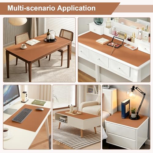 OstepDecor 16 x 32 in Brown Desk Mat 1.5mm Plastic Table Protector Pad
