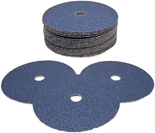 Benchmark Abrasives 7 Inch Sanding Discs Zirconia Resin Fiber Grinding Disc for Grinding, Stripping on Wood, Fiberglass, Steel, Metal, 7/8" Arbor Angle Grinder Sanding Disc, 25 Pack - 36 Grit