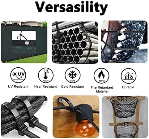250lb Large Zip Ties Heavy Duty 24 Inch (Actual 25.5 In) Outdoor, Black Long Cable Tie Wraps Plastic Wire Ties Wide Big Strong Thick Zipties 40 Pack