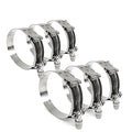 6x HPS SLTC-525 Spring Loaded Stainless Steel T-Bolt Clamps SAE 140 for 5" ID Hose, Effective Size 5.25" - 5.55", Polish