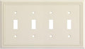 Henne Bery Sunken Pearls Heavy Duty Decorative Wall Plate Switch Plate Outlet Cover (Quad Toggle, Light Almond)