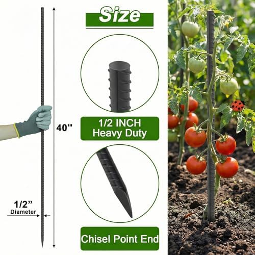 AAGUT Straight Rebar Stakes 40 Inch 1/2 Inch Thickness Concrete Form Stakes