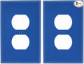 Leviton PJ8-BU 1-Gang, 1-Duplex, Midway Nylon Wallplate, Midway Size, Blue, 2 Pack