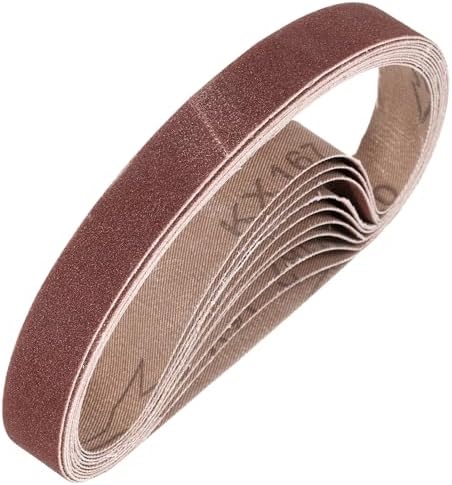 HARFINGTON 3/4 x 18 Inch Sanding Belts, 10 Pcs 120 Grit Aluminum Oxide