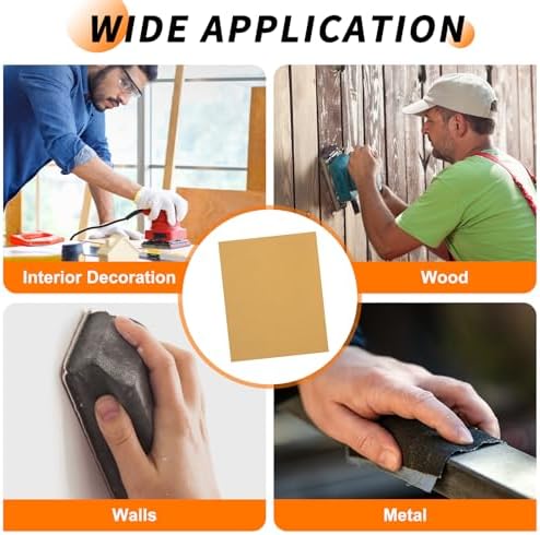 1 Pcs 150 Grit Sandpaper 9 x 11 Inch Sand Paper Alumina Gold
