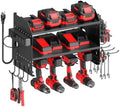 CCCEI Modular Power Tool Organizer Wall Mount with Charging, Black, 1 Pack