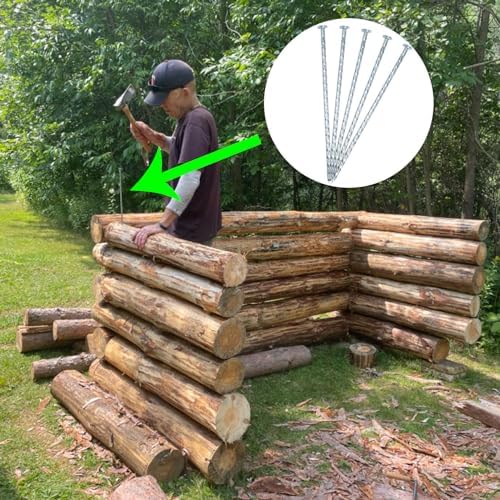 10 Inch Landscape Stakes Galvanized Metal Landscape Edging Anchoring Spikes Stakes, Camping Stakes Tent Pegs for Artificial Turf, Paver Edging, Weed Barrier, House Construction, Carpentry (25)