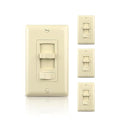 ECOELER Dimmer Electrical Light Switch, Single-Pole or 3 Way Full Range Dimming Decora Wall Switches for LED Light/CFL/Incandescent, Wall Plate Included, ETL Listed, Ivory, 4 Pack