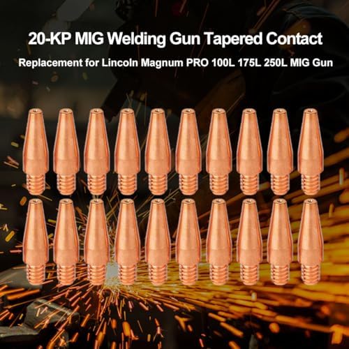 20-PK Tapered Contact Tips KP2744-045T 0.045'' MIG Welding Gun Compatible with for Lincoln Magnum PRO 100L 175L 250L 100SG MIG Gun