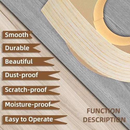 GSCIT Club Oak Edge Banding, 3/4 inch x 10ft roll of Veneer Edge Banding Pre-glued Flexible, Wood Tape Banding for Cabinet Repair Furniture