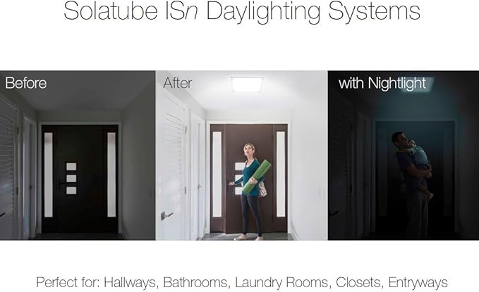 Solatube® Skylight Kit with Integrated Solar NightLight – 14-Inch Diameter Tubular Skylight for Natural Daylight and Nighttime Illumination, Energy-Efficient Lighting Solution