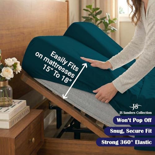 JS Sanders Collection Split Head Sheet Set 4PC King Size, Teal