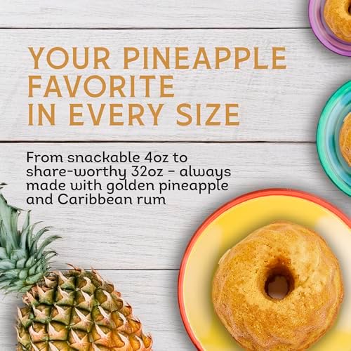 TORTUGA Caribbean Pineapple Rum Cake - 16 oz Caribbean Pineapple Rum Cakes - The Perfect Premium Gourmet Gift for Stocking Stuffers, Gift Baskets, and Christmas Gifts - Great Snack Cakes for Delivery