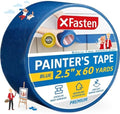 XFasten Professional Blue Painters Tape 2.5-Inches x 60-Yards (Single Pack) Blue Painters Masking Tape Bulk - Sharp Edge Line Technology, Produces Sharp Lines | Residue-Free Wall Trim Tape