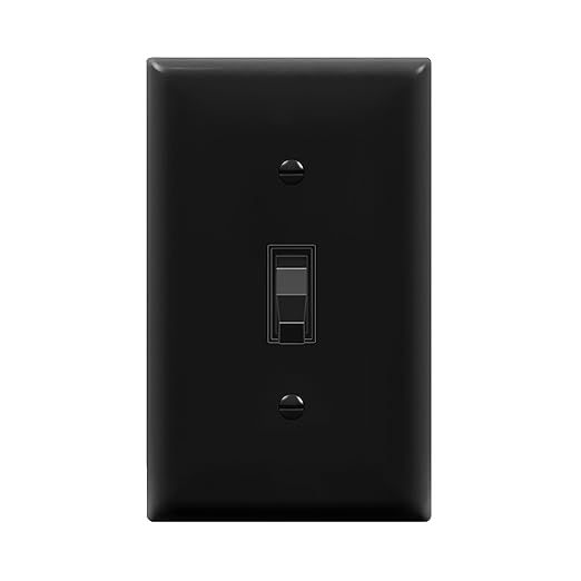 ENERLITES 4-Way Toggle Light Switch with Wall Plate, Four Way, Side Wiring, Copper Wire Only, Grounding Screw, Residential Grade, 15A 125VAC 60Hz, UL Listed, 84150-BKWP, Black