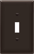 ENERLITES Toggle Light Switch Wall Plate, Gloss Finish, Mid-Size 1-Gang 4.88" x 3.11", Unbreakable Polycarbonate Thermoplastic, UL Listed, 8811M-BR, Brown