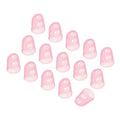 PATIKIL Finger Tip Covers Cots, Pink Silicone Finger Protectors Gloves Breathable Reusable Fingertip Caps with Air Holes for Dry Skin Finger Cracking, L, 15 Pcs