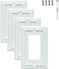 Wall Plates, Duplex Outlet Covers, Toggle Switch Plates, Decorator Light Switch Cover, Bamboo Fiber Material Wall Plate, Standard Size Wall Plates of various styles, White (1 Gang Decorator 4 Pack)