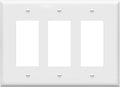 ENERLITES Decorator Light Switch or Receptacle Outlet Wall Plate, Mid-Size 3-Gang 4.88" x 6.77", Polycarbonate Thermoplastic, UL Listed, 8833M-W, White