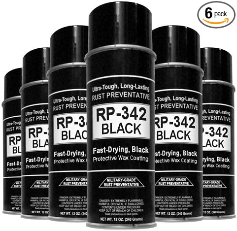 Cosmoline RP-342 Black Rust Preventive Spray (Military-Grade) 6-Cans