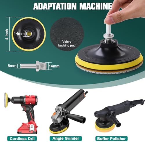 16Pcs Wet/Dry Diamond Polishing Pads Set with 5/8’’-11 Backer Pad
