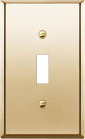 ENERLITES Toggle Light Switch Metal Wall Plate, Stainless Steel Switch Cover, Corrosion Resistant, Standard Size 1-Gang 4.50" x 2.76", Stainless Steel 201, 7711-PB, Polished Brass, Gold