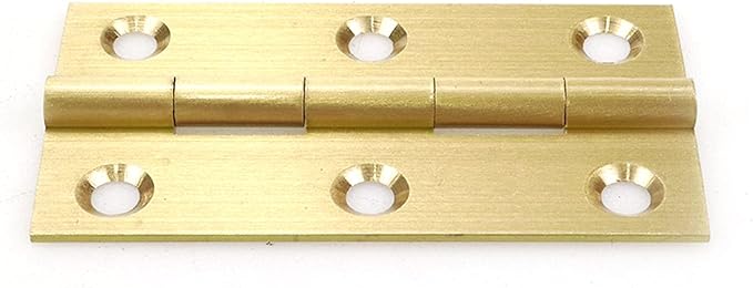 Mcredy 2 Pcs Cabinet Hinges 2.5" Extruded Solid Brass Interior Door Butt Hinge Heavy Duty Satin Nickel for Cabinet Closet Wood Box