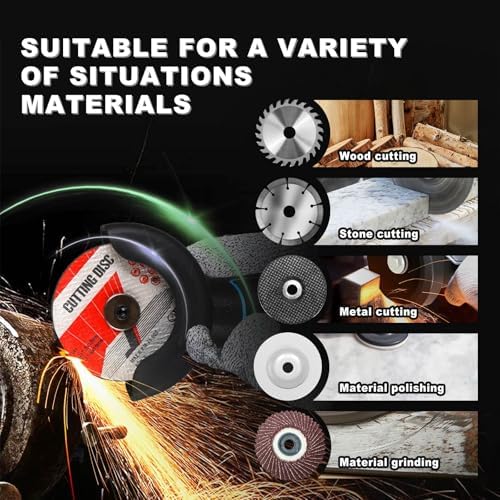 ZFULVO Cordless Angle Grinder Brushless Kit 19500rpm Cutting and Grinding