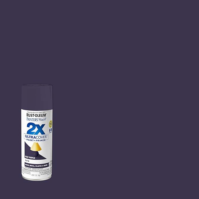 Rust-Oleum 393569 Painter's Touch 2X Ultra Cover Spray Paint, 12 oz, Satin Deep Purple