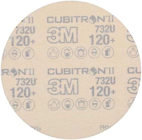 3M Hookit Paper Disc 732U, 120+ C-Weight, 6 in x NH, Die 600Z (Pack of 50)