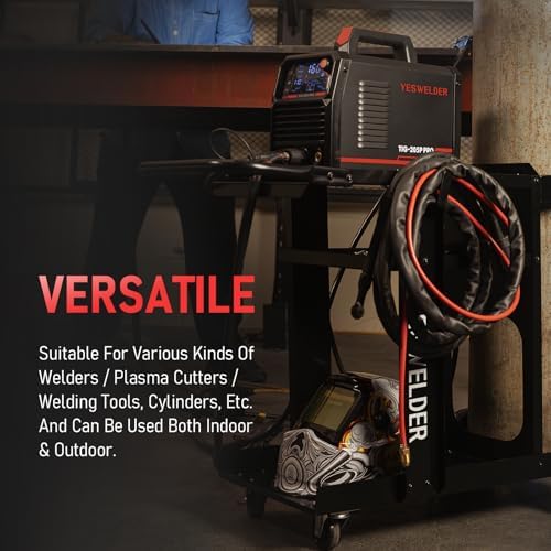 YESWELDER 3-Tier Welding Cart with Extended Platform and Cylinder Storage