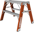 Metaltech E-WSFB24T1A Buildman Grade 2-ft. Fiberglass Step-up Workbench, Work Stand Saw Horse, Step Ladder for Home Improvement and Construction Scaffolding with Slip-Resistant Surface and Rubber Feet